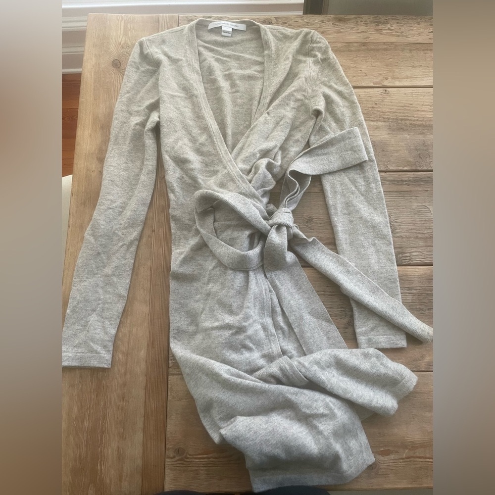 DVF Linda Wool/Cashmere Wrap Dress Size S